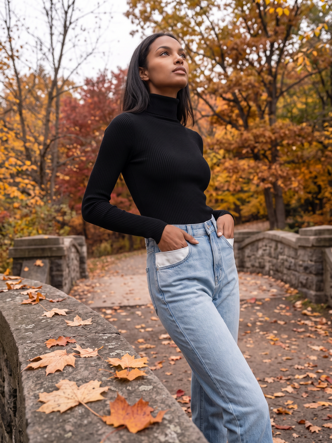 Natalie | Foldover Turtleneck Ribbed Sweater, Slim Fit Winter Knit oaklynwear