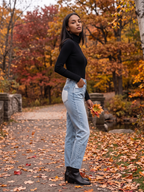 Natalie | Foldover Turtleneck Ribbed Sweater, Slim Fit Winter Knit oaklynwear