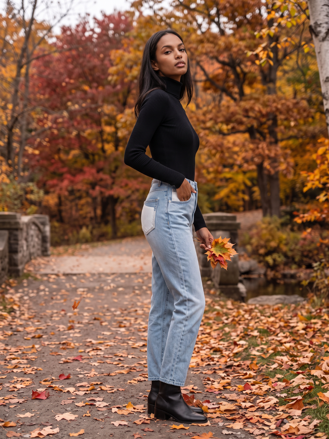 Natalie | Foldover Turtleneck Ribbed Sweater, Slim Fit Winter Knit oaklynwear