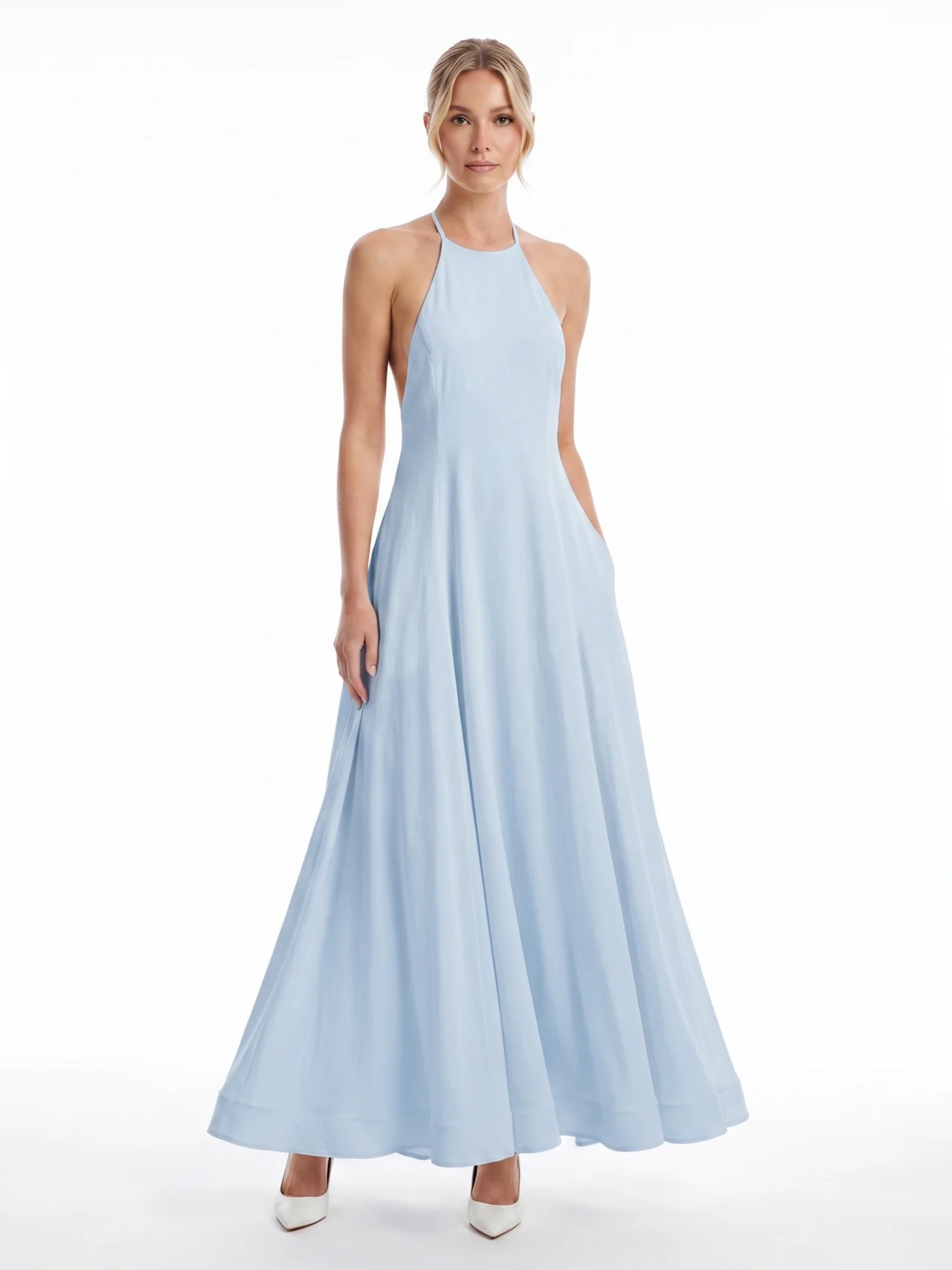 Paloma | Halter Neck Linen Maxi Dress oaklynwear
