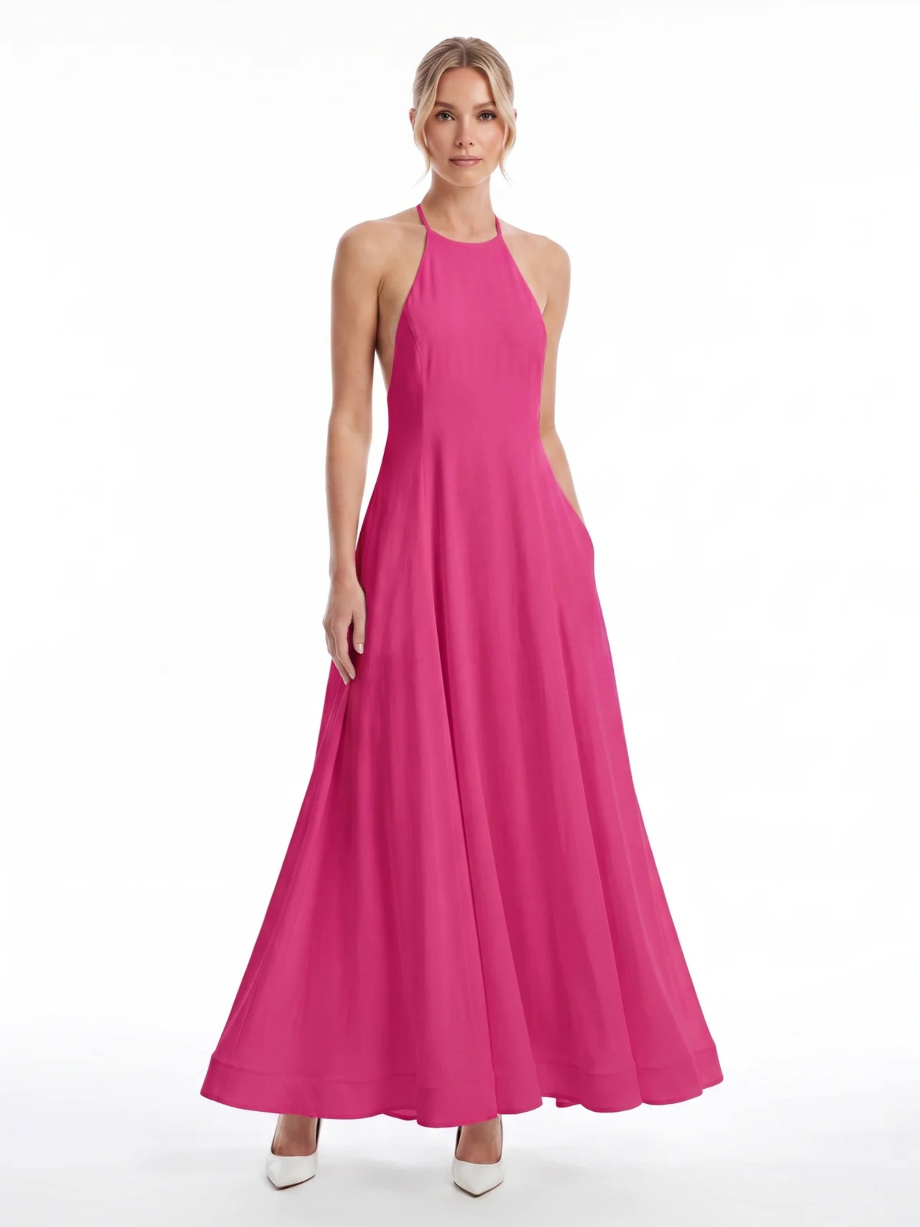 Paloma | Halter Neck Linen Maxi Dress oaklynwear