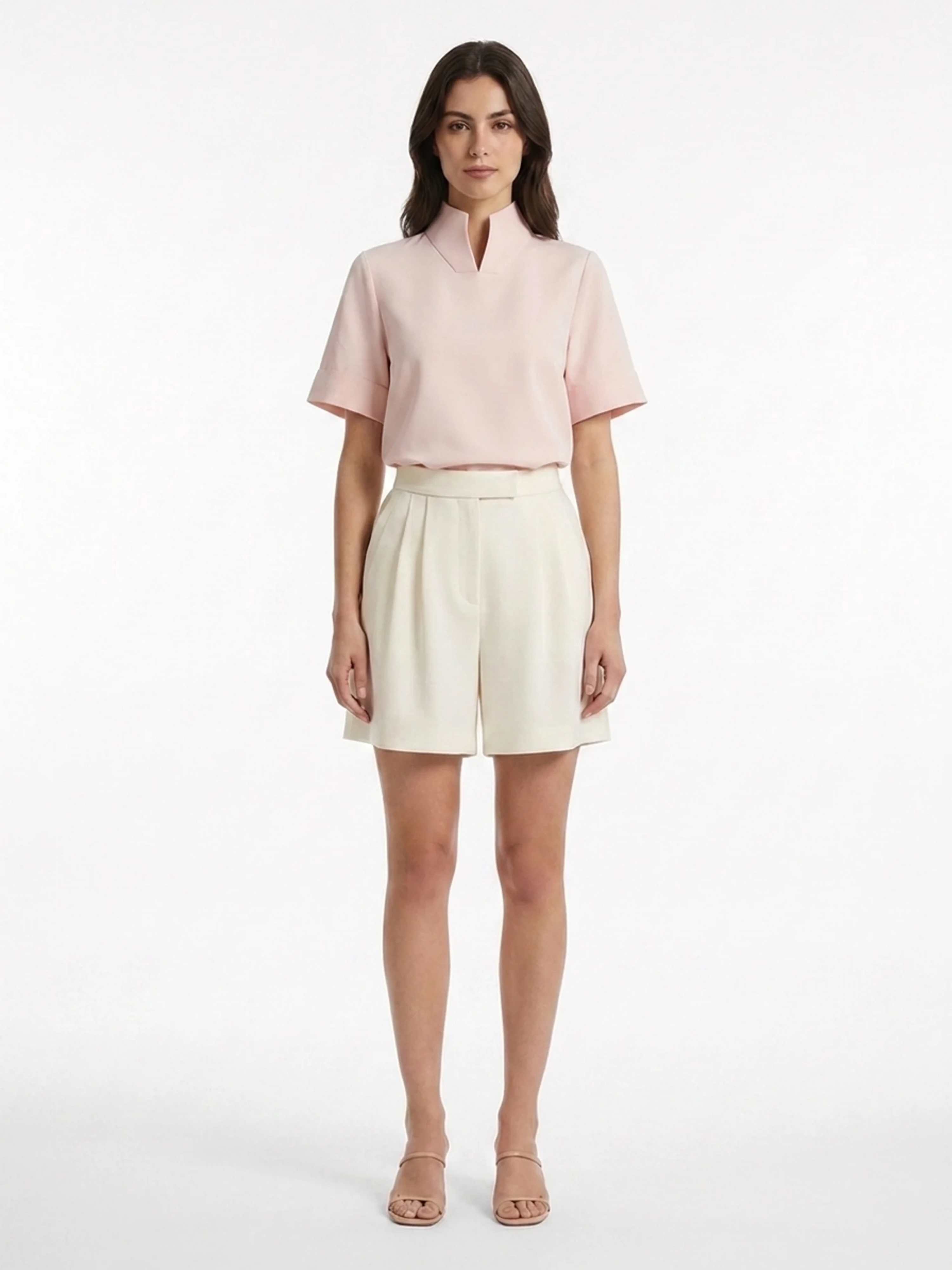 Vera | Stand Collar Structured Blouse oaklynwear