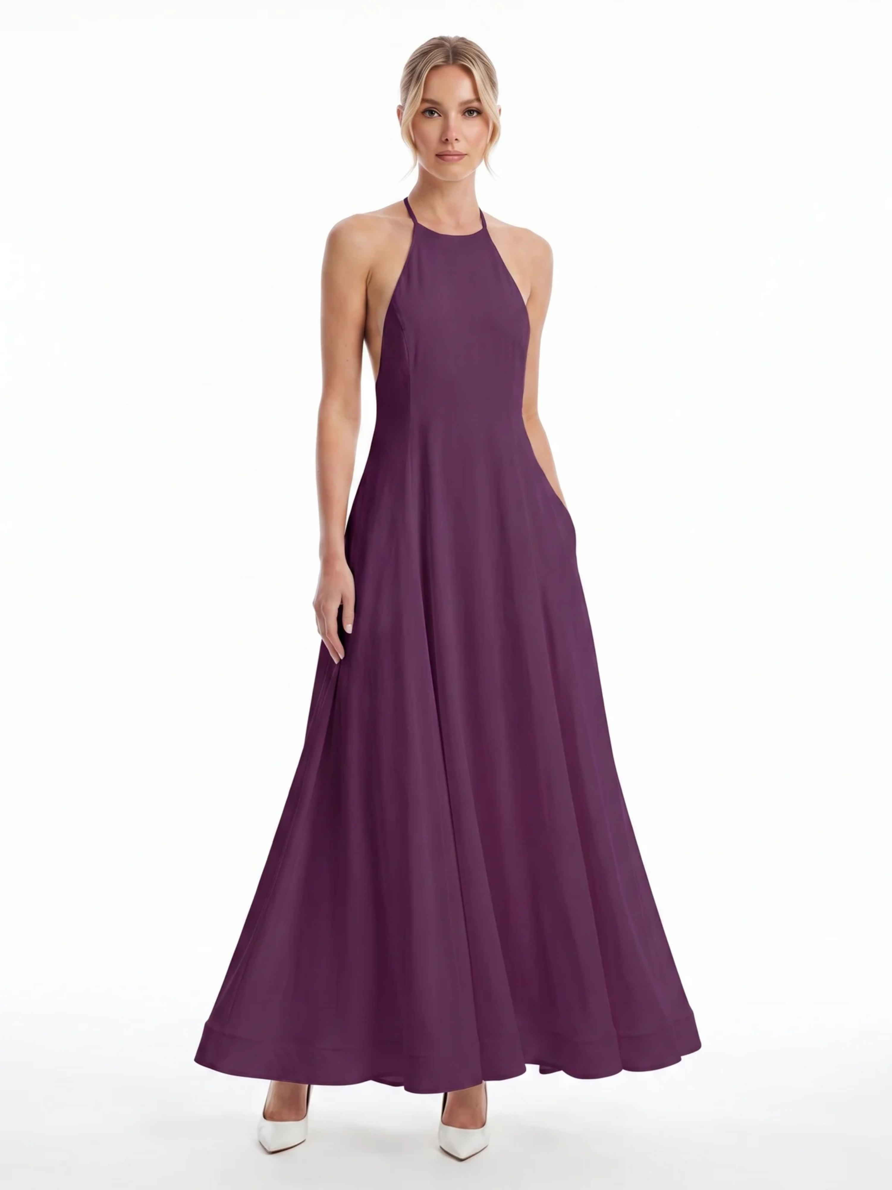 Paloma | Halter Neck Linen Maxi Dress oaklynwear