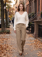 Lucy | V-Neck Oversized Ribbed Sweater, Relaxed Winter Pullover oaklynwear