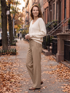 Lucy | V-Neck Oversized Ribbed Sweater, Relaxed Winter Pullover oaklynwear
