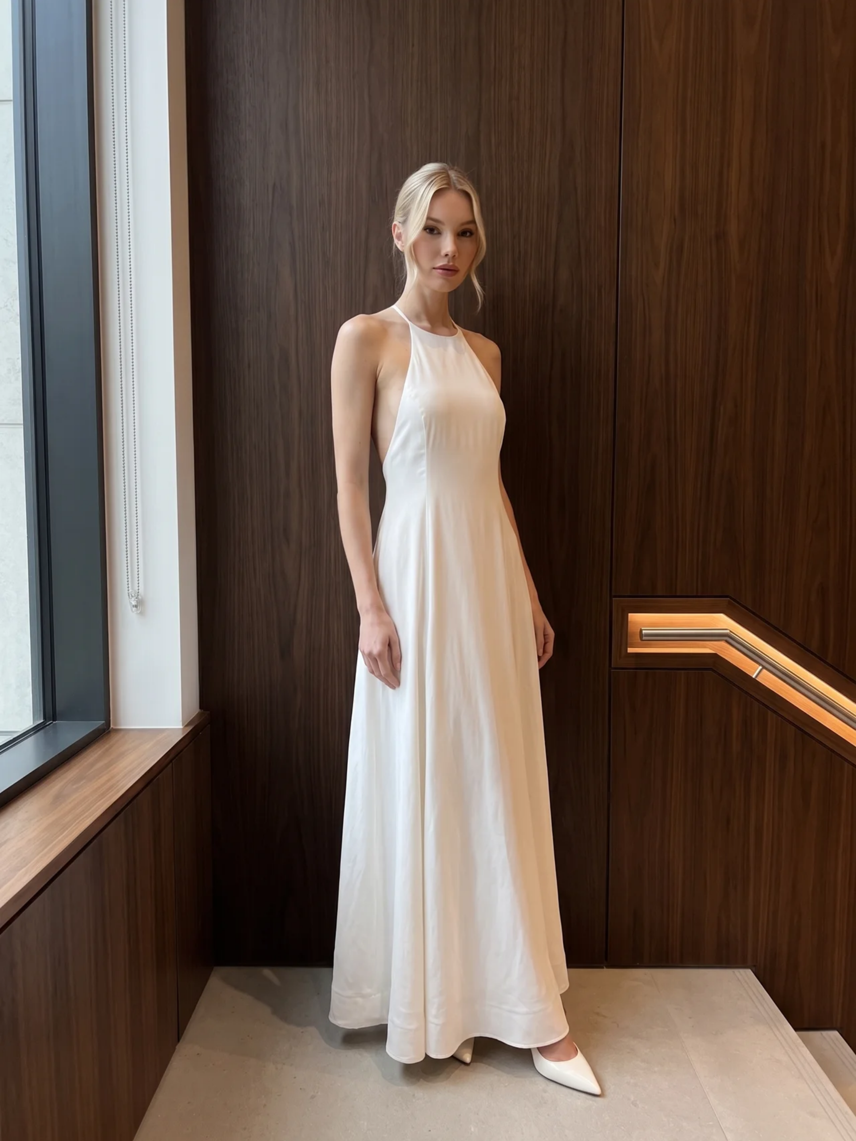 Paloma | Halter Neck Linen Maxi Dress oaklynwear