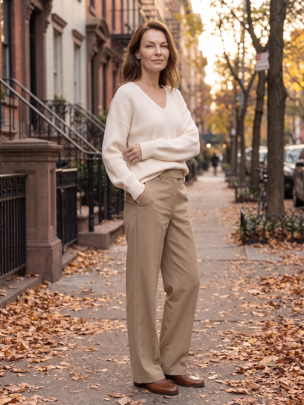 Lucy | V-Neck Oversized Ribbed Sweater, Relaxed Winter Pullover oaklynwear