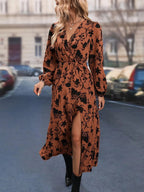 Julianna Floral Print Bishop Sleeve Wrap Dress - view 6