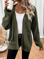 Amelie | Open Front Pointelle Knit Cardigan, Oversized Everyday Layer oaklynwear