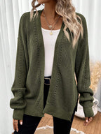 Amelie | Open Front Pointelle Knit Cardigan, Oversized Everyday Layer oaklynwear