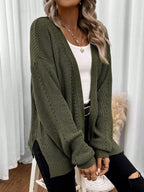 Amelie | Open Front Pointelle Knit Cardigan, Oversized Everyday Layer oaklynwear
