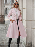 Liliana Fit and Flare Double-Breasted Lapel Overcoat - front view