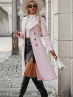 Liliana Fit and Flare Double-Breasted Lapel Overcoat - view 7
