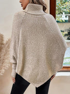 Alexis High Neck Batwing Poncho Sweater - view 2