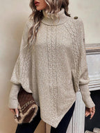 Alexis High Neck Batwing Poncho Sweater - view 3