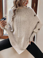 Alexis High Neck Batwing Poncho Sweater - view 5