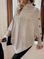 Alexis High Neck Batwing Poncho Sweater - view 7