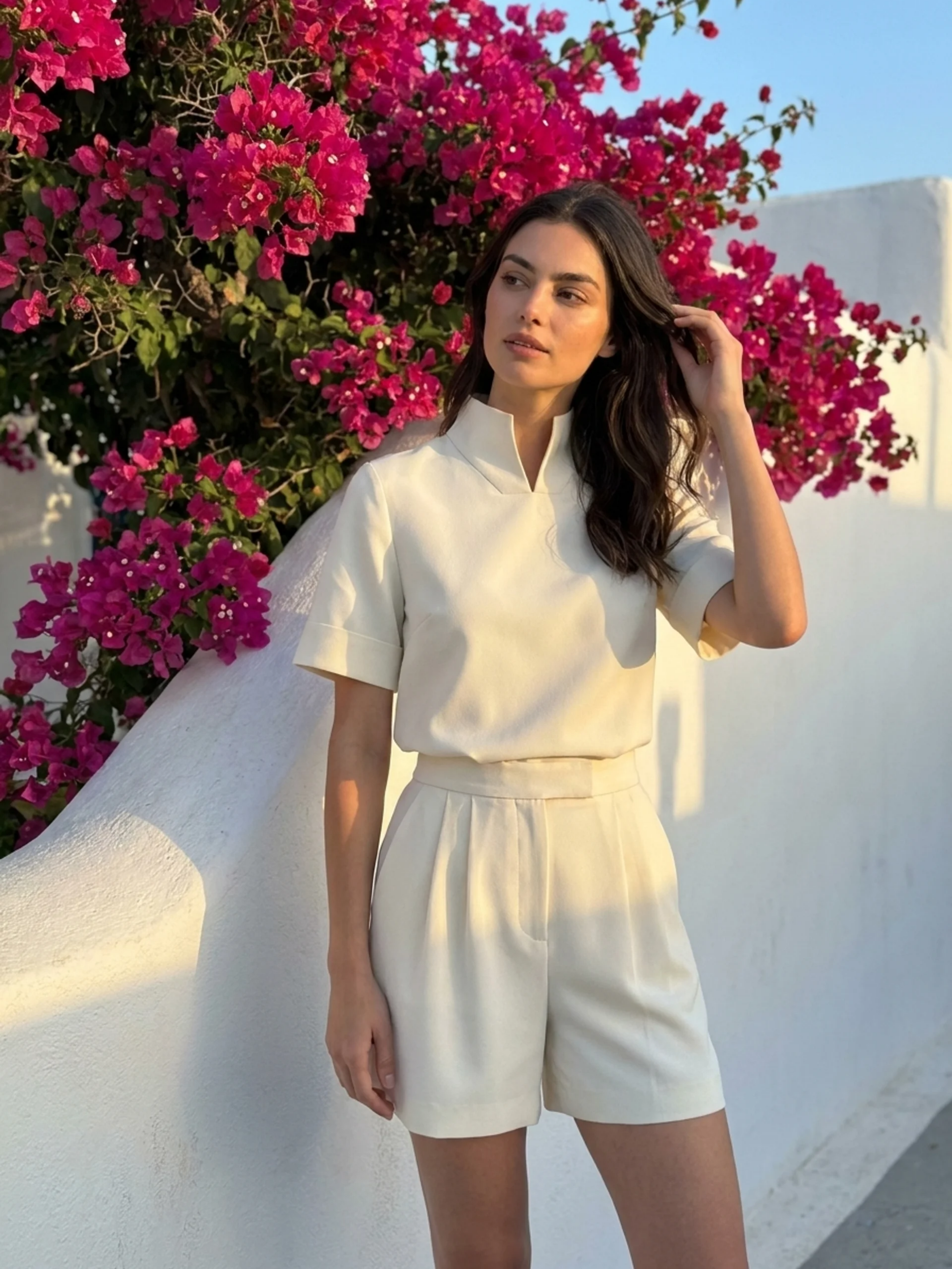 Vera | Stand Collar Structured Blouse oaklynwear