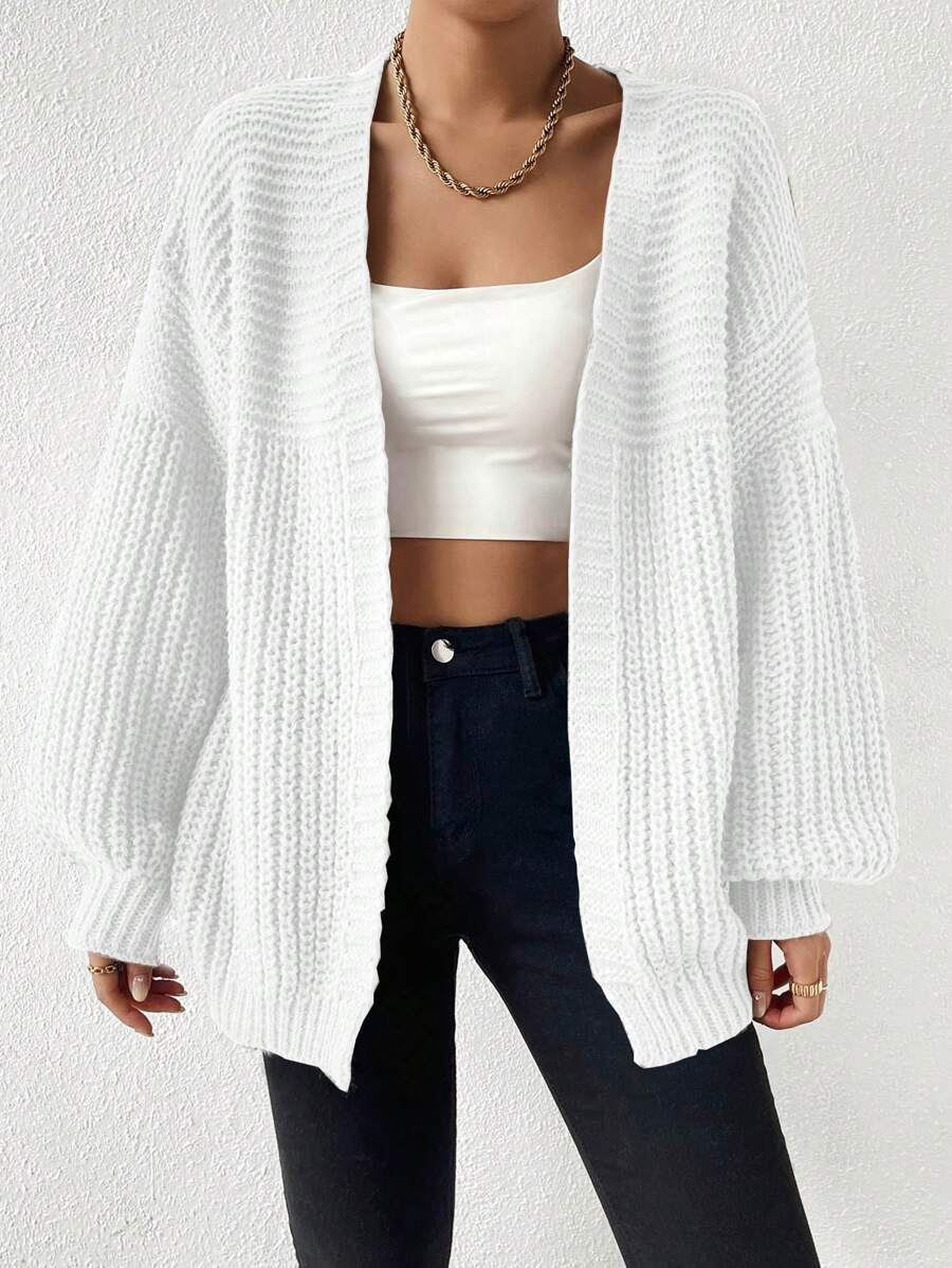 EMERY ROSE Drop Shoulder Casual Design Cardigan,Long Sleeve Tops Fall Winter Cloth For Women oaklynwear