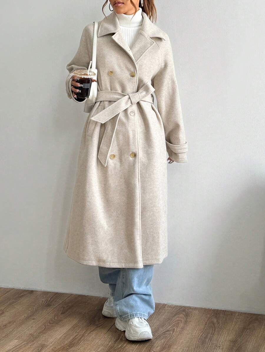 Kylie Belted Notched Collar Long Overcoat - view 4