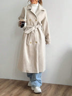 Kylie Belted Notched Collar Long Overcoat - view 4