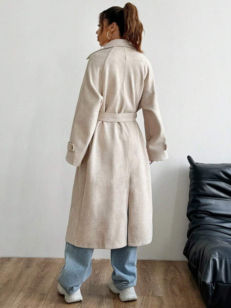 Kylie Belted Notched Collar Long Overcoat - view 2