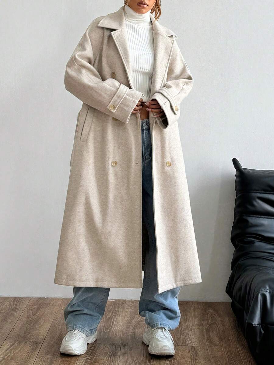 Kylie Belted Notched Collar Long Overcoat - view 5