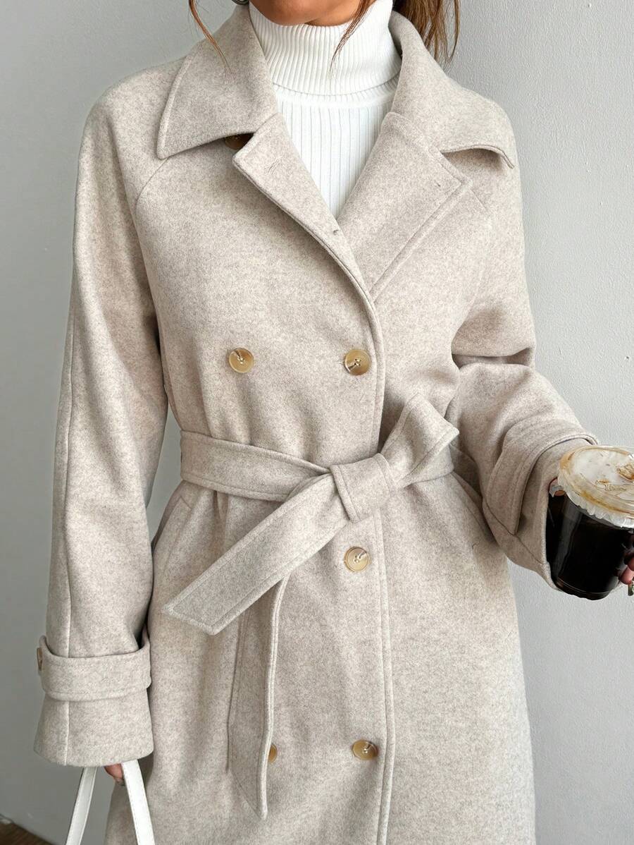 Kylie Belted Notched Collar Long Overcoat - view 6