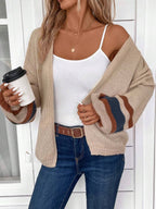 Maya | Colorblock Striped Cardigan with Drop Shoulder, Cozy Everyday Layer oaklynwear