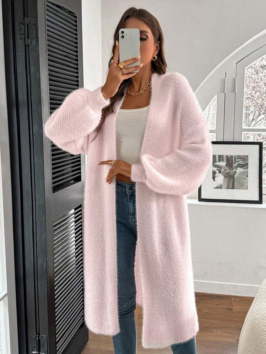 Arya Chevron Textured Open Front Cardigan - view 11