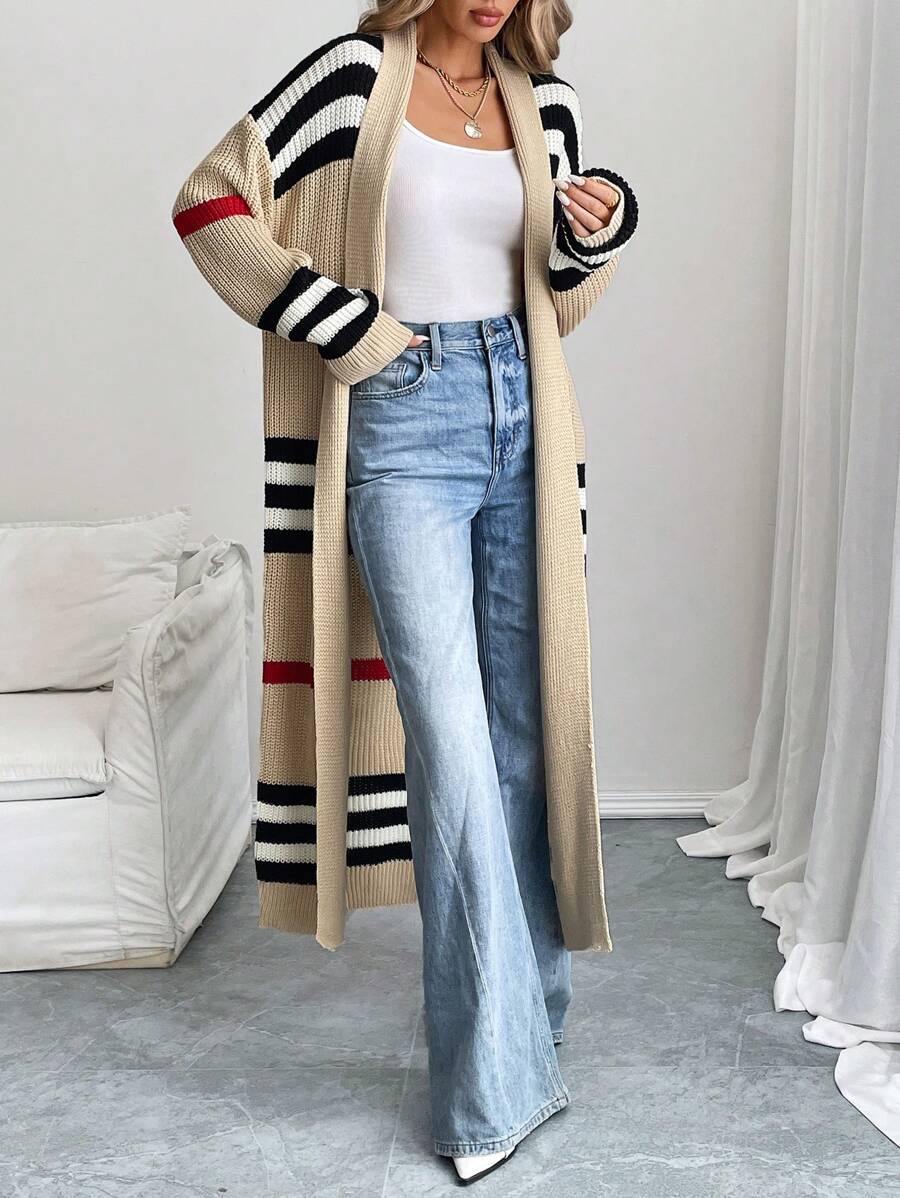 Alina Colorblock Striped Longline Cardigan - view 5