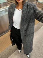 Siren Gaze Women's Autumn/Winter Lapel NeckHerringbone Double-Breasted Long Sleeve Long Casual Overcoat,Fall Brown oaklynwear