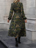 Jenny Floral Print V-Neck Wrap Dress with Bishop Sleeves - view 2