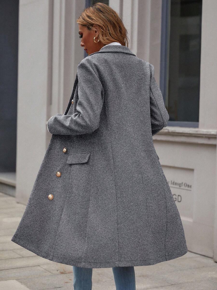 Mabel Lapel Double-Breasted Midi Overcoat - view 3