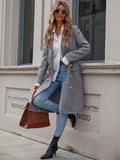 Mabel Lapel Double-Breasted Midi Overcoat - front view