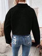 Aubree Notched Collar Zip Front Crop Jacket - view 8