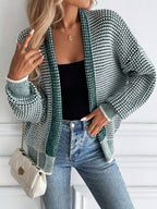 Faith | Ombre Knit Open Front Cardigan with Collar, Cozy Autumn Layer oaklynwear