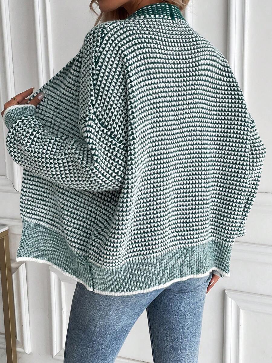 Faith | Ombre Knit Open Front Cardigan with Collar, Cozy Autumn Layer oaklynwear