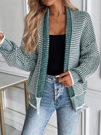 Faith | Ombre Knit Open Front Cardigan with Collar, Cozy Autumn Layer oaklynwear