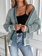 Faith | Ombre Knit Open Front Cardigan with Collar, Cozy Autumn Layer oaklynwear
