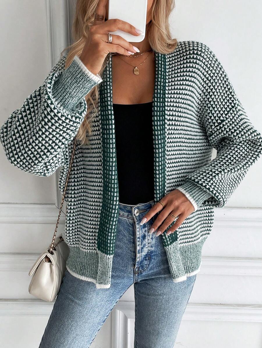 Faith | Ombre Knit Open Front Cardigan with Collar, Cozy Autumn Layer oaklynwear