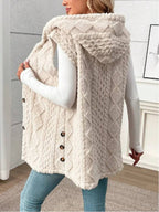 Nyla Sleeveless Hooded Cable Knit Vest - view 2