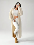SHEIN PETITE Women's Warm Cardigan For Outings In Autumn And Winter,Knitted Sweater ,Petite Women oaklynwear