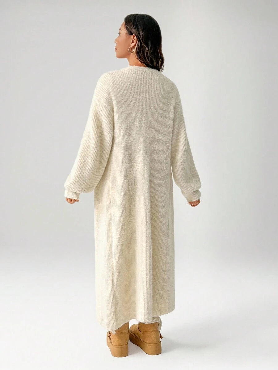 SHEIN PETITE Women's Warm Cardigan For Outings In Autumn And Winter,Knitted Sweater ,Petite Women oaklynwear