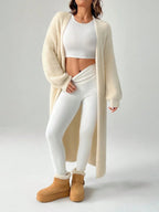 SHEIN PETITE Women's Warm Cardigan For Outings In Autumn And Winter,Knitted Sweater ,Petite Women oaklynwear