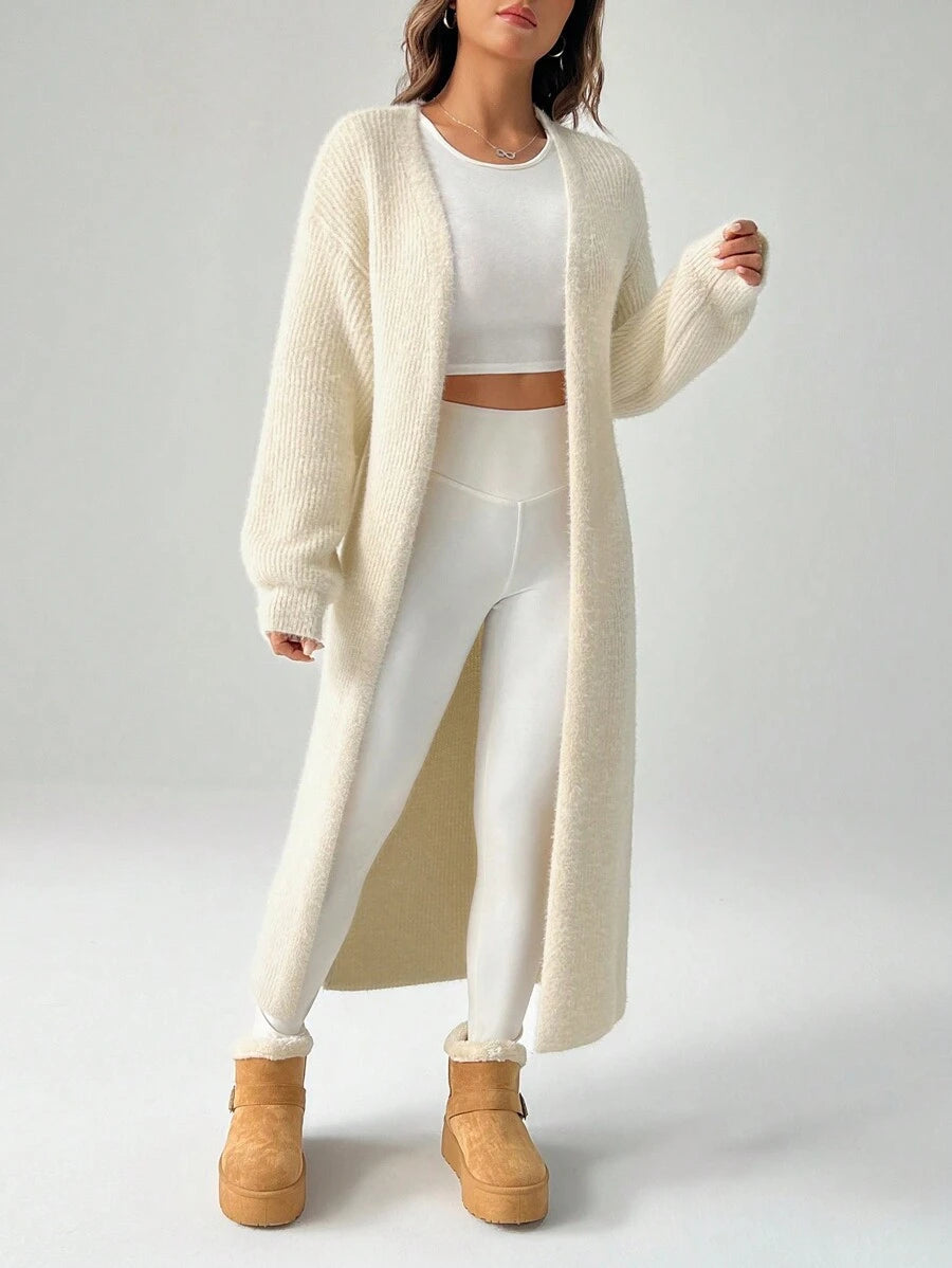 SHEIN PETITE Women's Warm Cardigan For Outings In Autumn And Winter,Knitted Sweater ,Petite Women oaklynwear