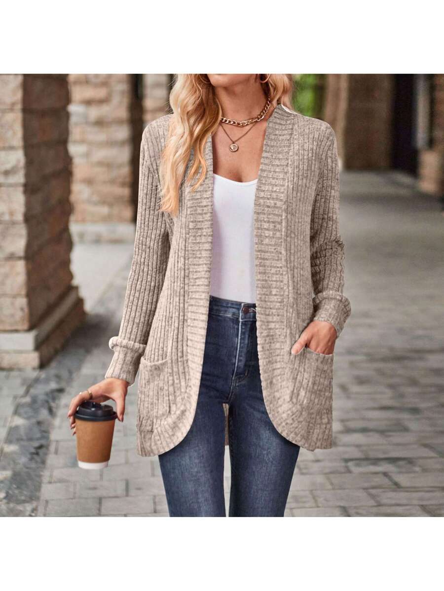 Cardigan Sweaters For Women Fall Open Front Long Sleeve Loose Lightweight Knit Sweater Coat With Pockets oaklynwear
