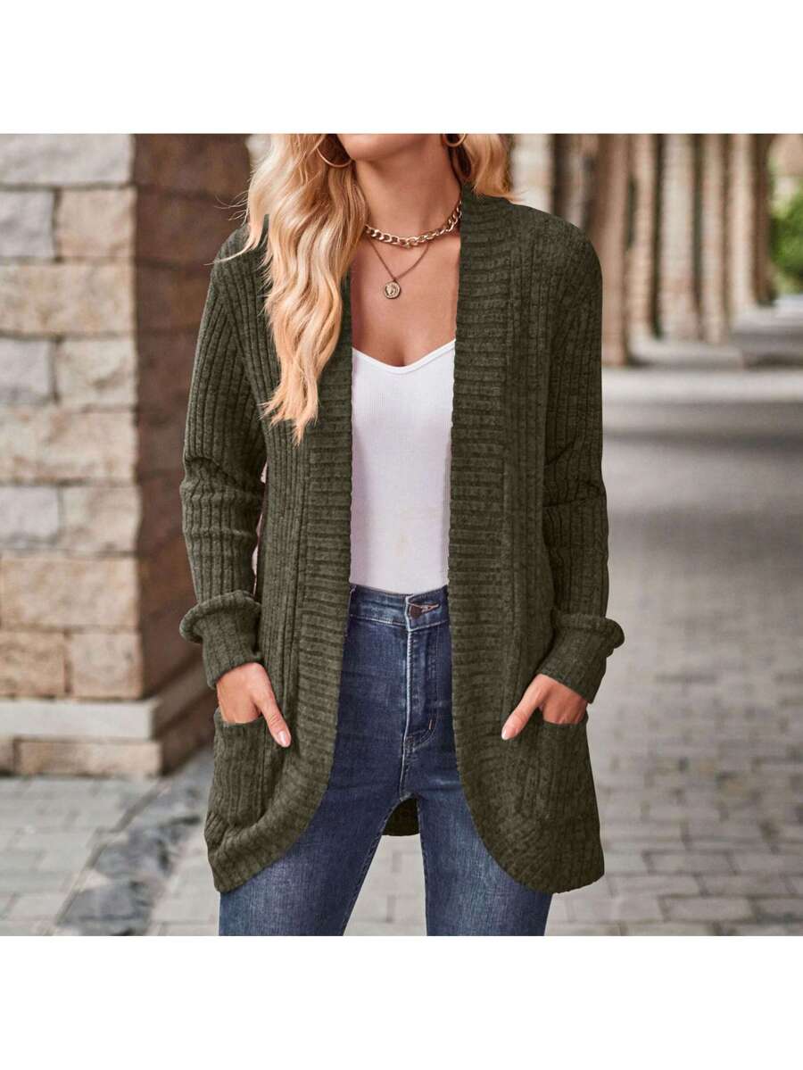 Cardigan Sweaters For Women Fall Open Front Long Sleeve Loose Lightweight Knit Sweater Coat With Pockets oaklynwear