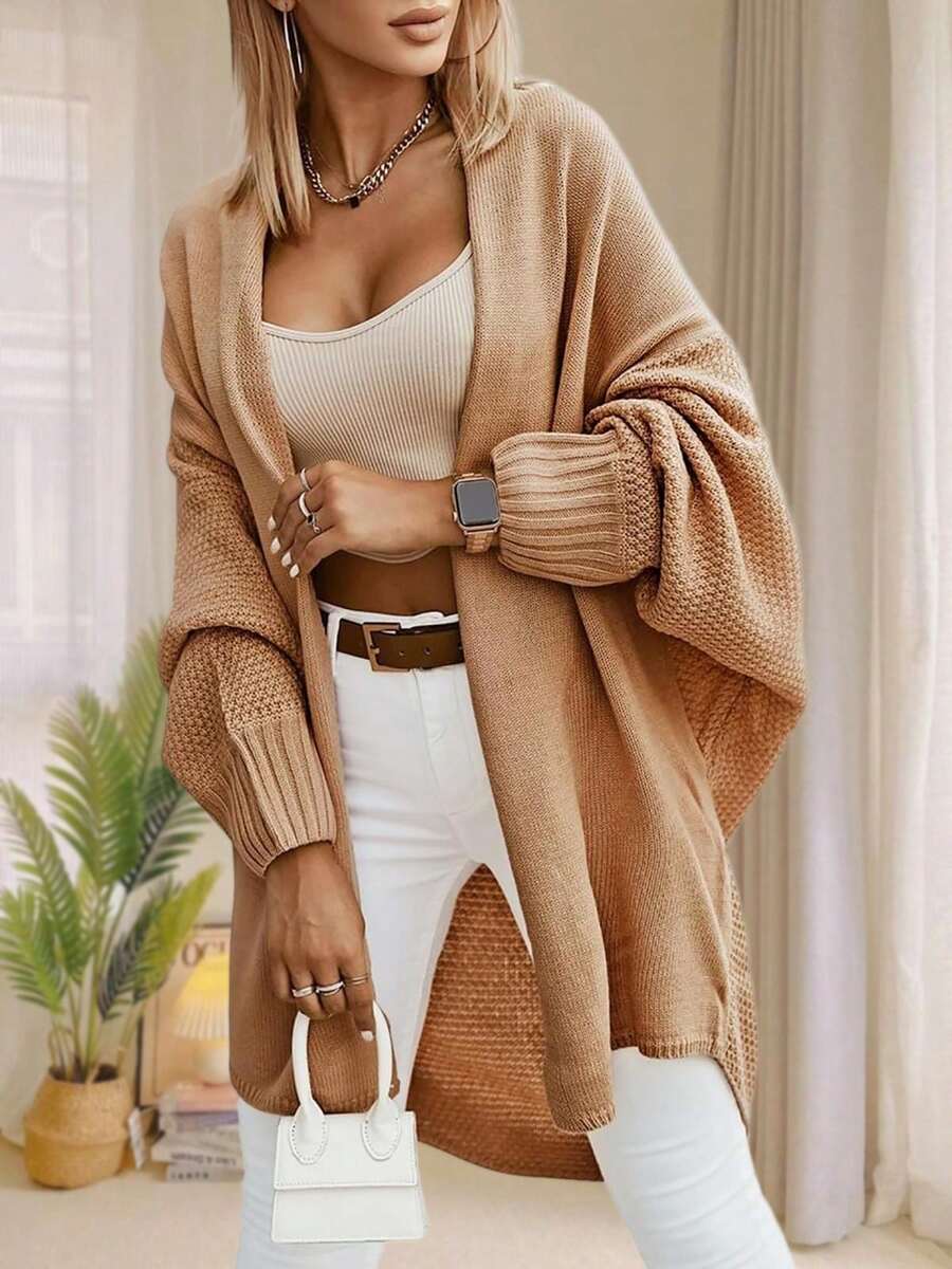 Alondra Oversized Batwing Sleeve Cardigan - front view