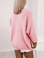 Alyssa | Open Front Knit Cardigan with Batwing Sleeves, Cozy Midi Length Layer oaklynwear